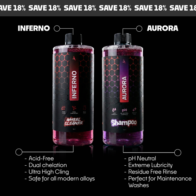 'IGNITE' Wheel Cleaner & Shampoo Bundle ASENZA